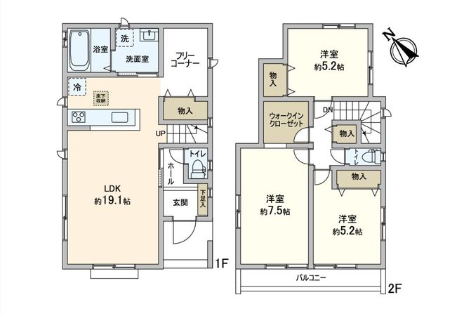 松が丘3丁目 新築戸建 B号棟 間取図(平面図)