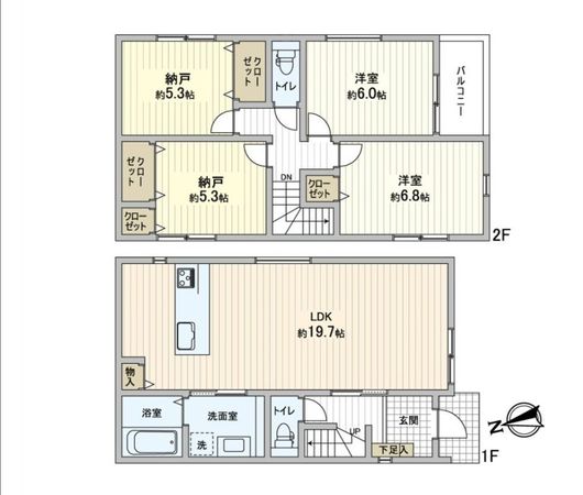 朝霧南町 新築戸建 2号棟 間取図(平面図)