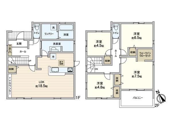 東自由が丘1丁目 新築戸建 間取図(平面図) 東自由が丘1丁目 新築戸建 間取図(平面図)