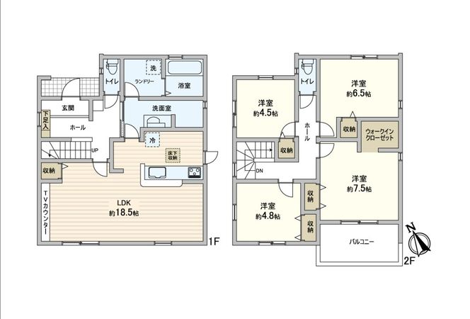 東自由が丘1丁目 新築戸建 間取図(平面図) 東自由が丘1丁目 新築戸建 間取図(平面図)