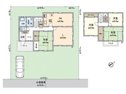 秋葉台2丁目 戸建 間取図(平面図)