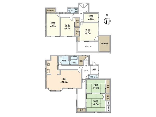 樫野台3丁目 戸建 間取図(平面図) 樫野台3丁目 戸建 間取図(平面図)