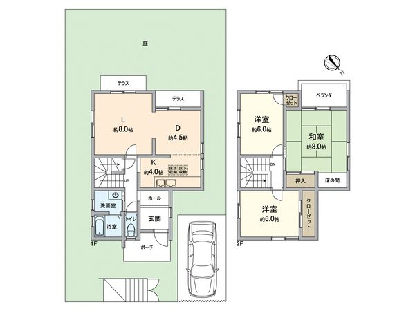 北落合2丁目 戸建 間取図