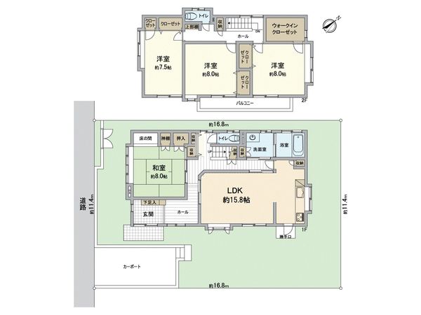 美賀多台5丁目 戸建 間取図(平面図) 美賀多台5丁目 戸建 間取図(平面図)