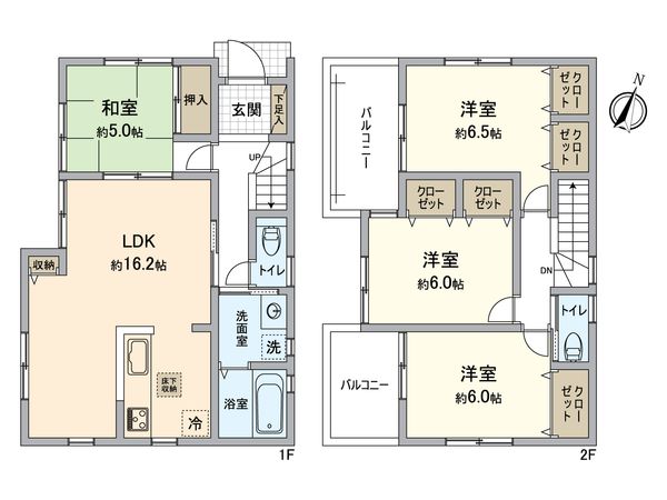 押部谷町西盛 新築戸建 1号棟 間取図(平面図) 押部谷町西盛 新築戸建 1号棟 間取図(平面図)