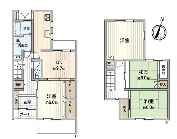 糀台4丁目 テラスハウス 間取図(平面図) 糀台4丁目 テラスハウス 間取図(平面図)