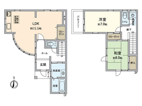 井吹台東町3丁目 テラスハウス 間取図(平面図) 井吹台東町3丁目 テラスハウス 間取図(平面図)