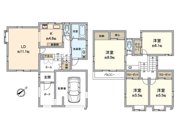 竹の台5丁目 戸建 間取図(平面図)