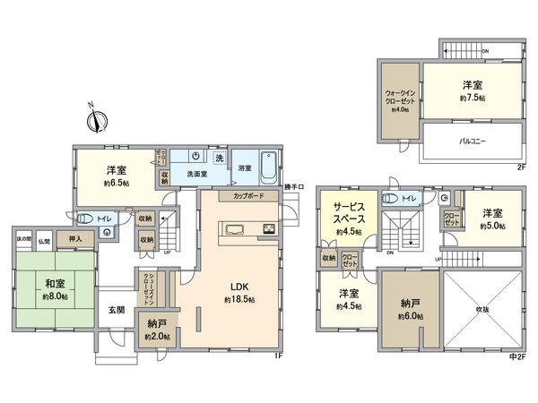 舞多聞西1丁目 戸建 間取図(平面図)