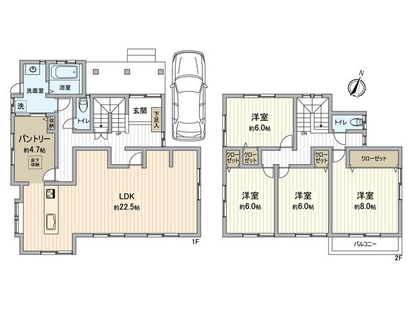 小束山2丁目 戸建 間取図(平面図)