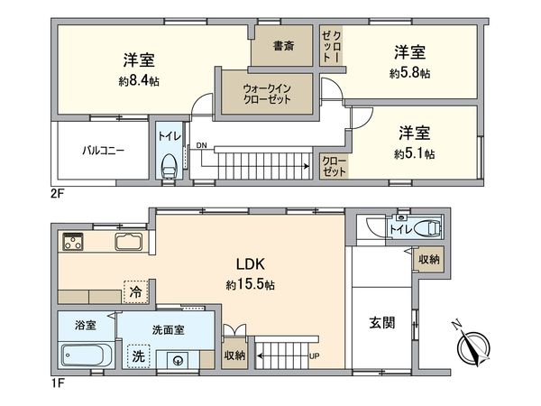 学が丘4丁目 4号地 間取図(平面図)