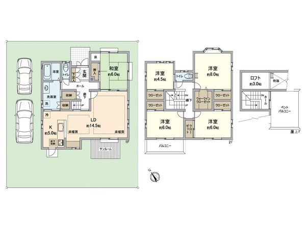 桃山台1丁目 戸建 間取図(平面図) 桃山台1丁目 戸建 間取図(平面図)