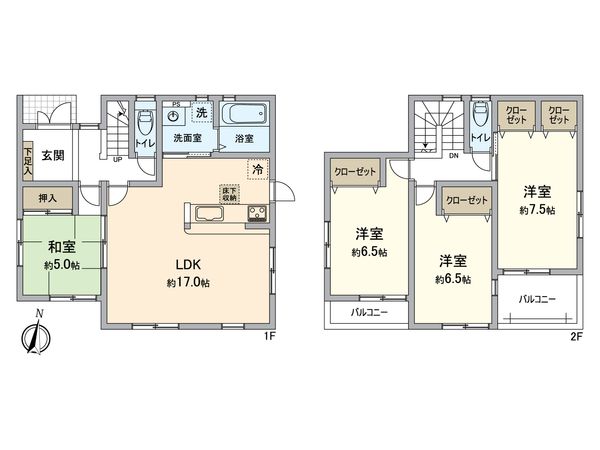 東白川台3丁目 新築戸建 間取図(平面図) 東白川台3丁目 新築戸建 間取図(平面図)
