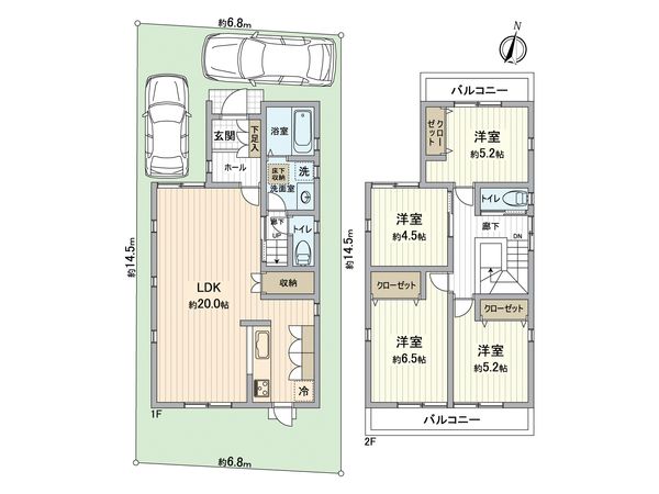 緑が丘2丁目 戸建 間取図(平面図) 緑が丘2丁目 戸建 間取図(平面図)