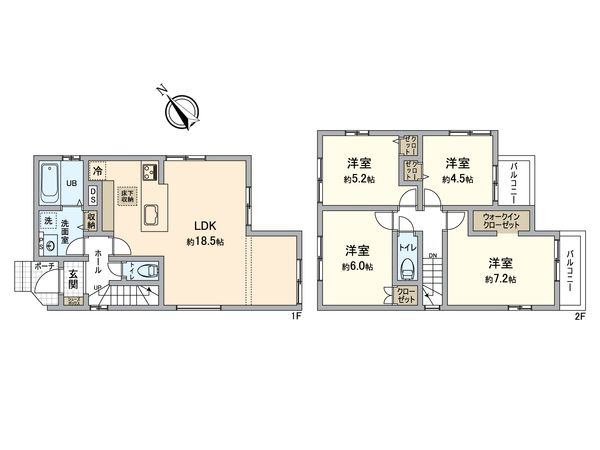 御霊町1期1棟 新築戸建 間取図(平面図) 御霊町1期1棟 新築戸建 間取図(平面図)
