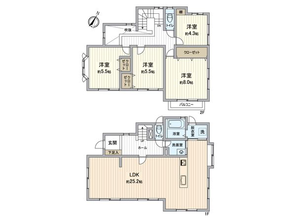 狩場台2丁目 戸建 間取図(平面図) 狩場台2丁目 戸建 間取図(平面図)