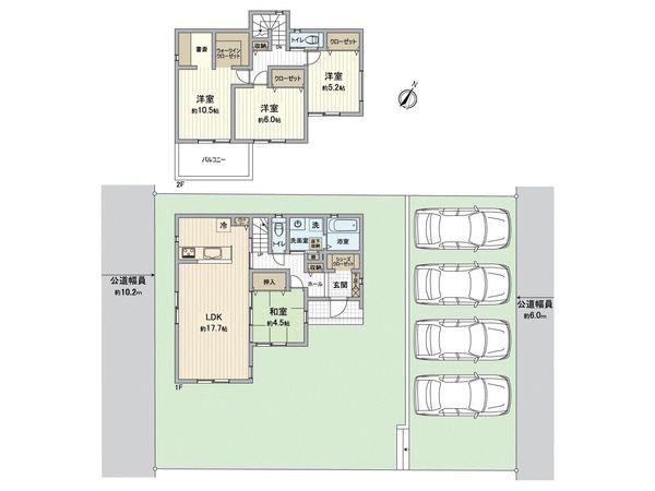 西区桜が丘東町4丁目 新築戸建 間取図(平面図) 西区桜が丘東町4丁目 新築戸建 間取図(平面図)