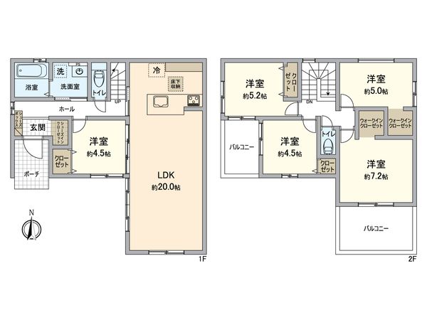 大久保町西脇 新築戸建 3号棟 間取図(平面図)