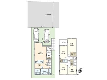 神の谷7丁目1期2号棟 新築戸建 間取図(平面図)