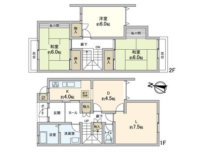 糀台4丁目 テラスハウス 間取図(平面図)