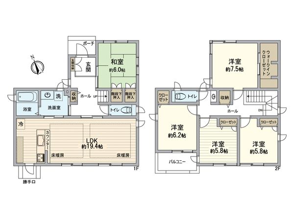 学園東町4丁目 戸建 間取図(平面図) 学園東町4丁目 戸建 間取図(平面図)