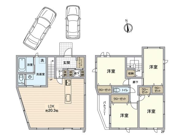 霞ヶ丘3丁目 新築戸建 A号地 間取図(平面図)