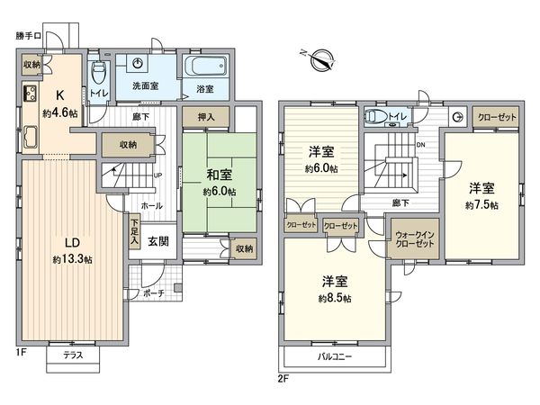 美賀多台2丁目 戸建 間取図(平面図) 美賀多台2丁目 戸建 間取図(平面図)