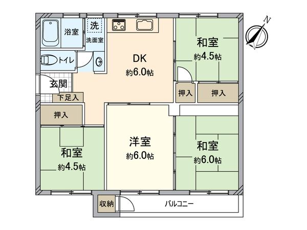 明舞一五団地 五七号棟(神陵台東住宅57号棟) 間取図(平面図) 明舞一五団地 五七号棟(神陵台東住宅57号棟) 間取図(平面図)