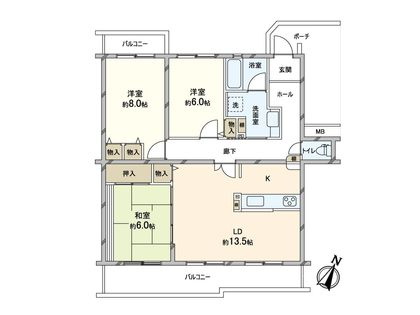ウェル・メロード狩場台第二 壱五号棟 間取図(平面図)