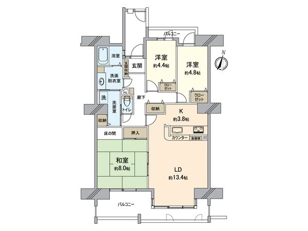 エルシー美賀多台 6番館 間取図(平面図) エルシー美賀多台 6番館 間取図(平面図)