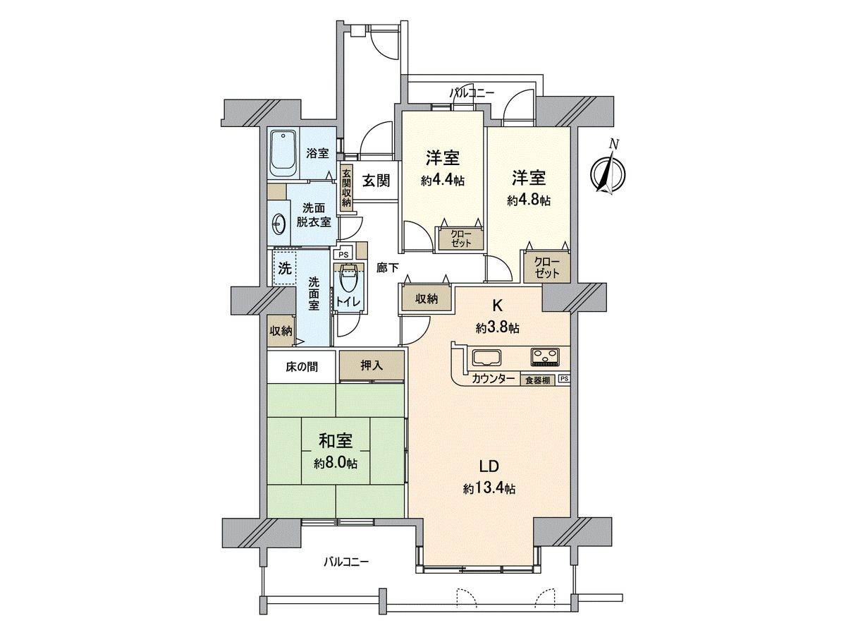 エルシー美賀多台 6番館 間取図(平面図) 間取図(平面図)
