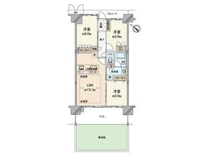 プレサンスロジェ西神南 間取図(平面図) プレサンスロジェ西神南 間取図(平面図)