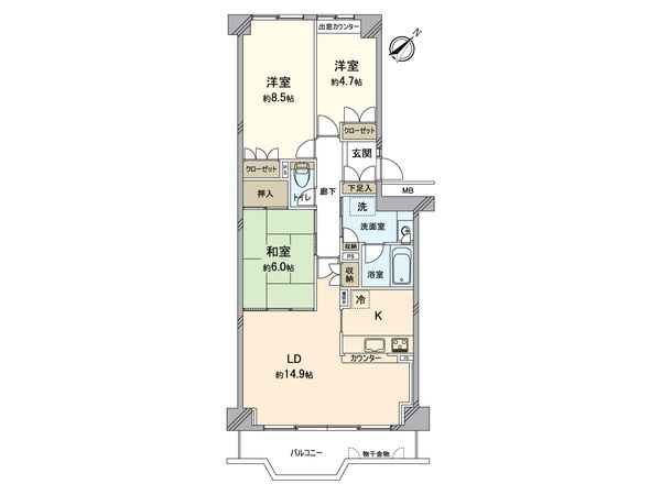 須磨パークヒルズ D棟 間取図(平面図)