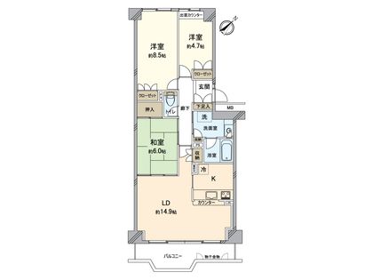 須磨パークヒルズ D棟 間取図(平面図)