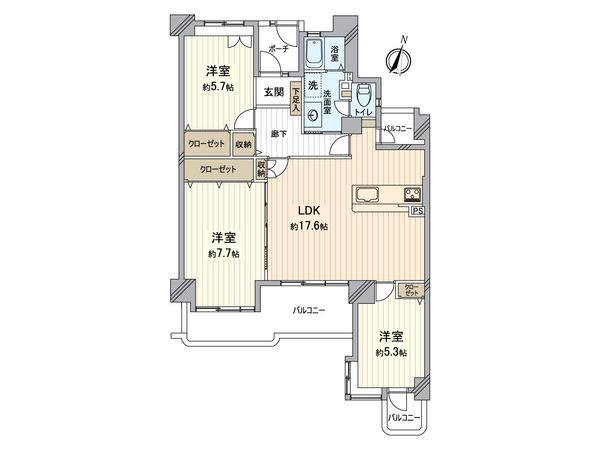 エルタウン学園1 101号棟 間取図(平面図)
