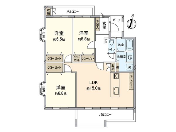 研究学園5団地 間取図(平面図) 研究学園5団地 間取図(平面図)