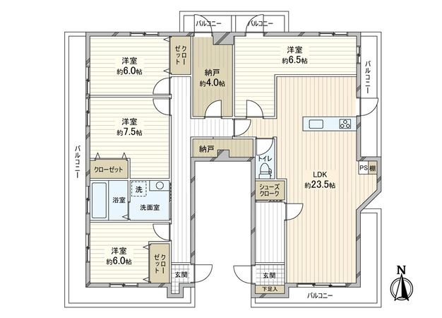 アーサヒルズ D棟 間取図(平面図) アーサヒルズ D棟 間取図(平面図)