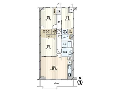 藤和明石公園ハイタウン 弐号棟 間取図(平面図)