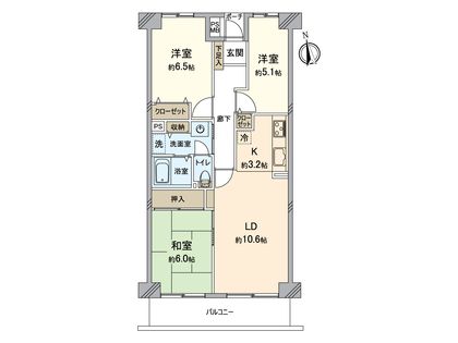 須磨・名谷ハウス 2号棟 間取図(平面図)
