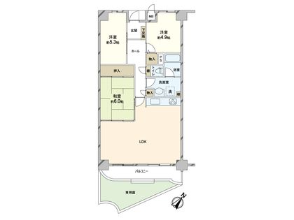 万葉ハイツ舞子 間取図(平面図)