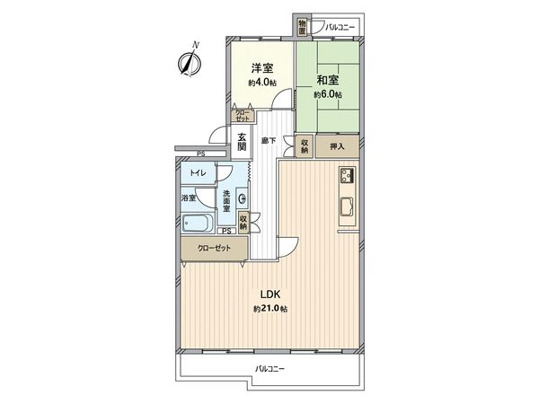 中落合第一住宅 451号棟 間取図(平面図)