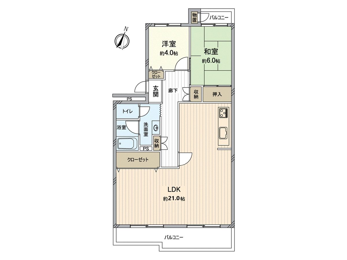 中落合第一住宅 451号棟 間取図(平面図) 間取図(平面図)
