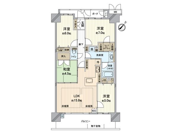 プレシア西神南 間取図(平面図) プレシア西神南 間取図(平面図)