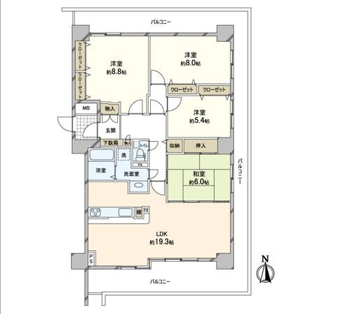 ネクステージ西神中央 C棟 間取図(平面図) ネクステージ西神中央 C棟 間取図(平面図)