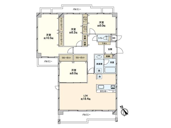 アコーデリア西神中央 1号棟 間取図(平面図)