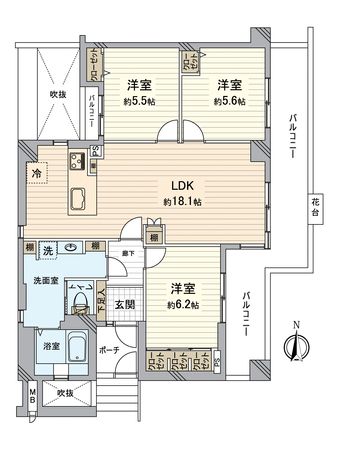エルタウン学園6 間取図(平面図)