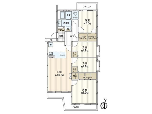 中落合第一住宅 463棟 間取図(平面図) 中落合第一住宅 463棟 間取図(平面図)