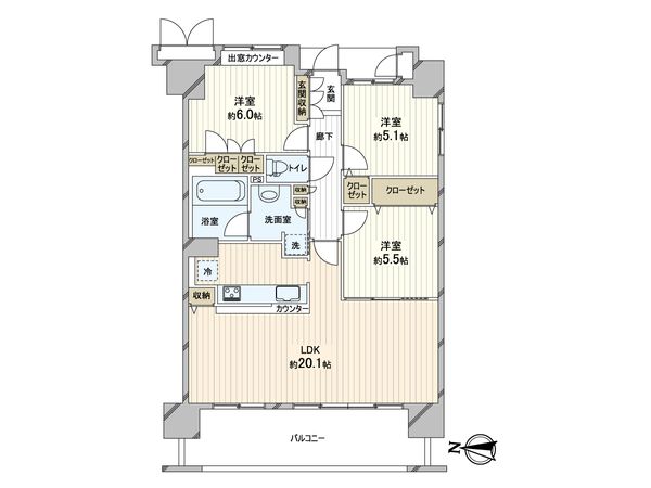 グラスアリーナ西神中央 間取図(平面図)