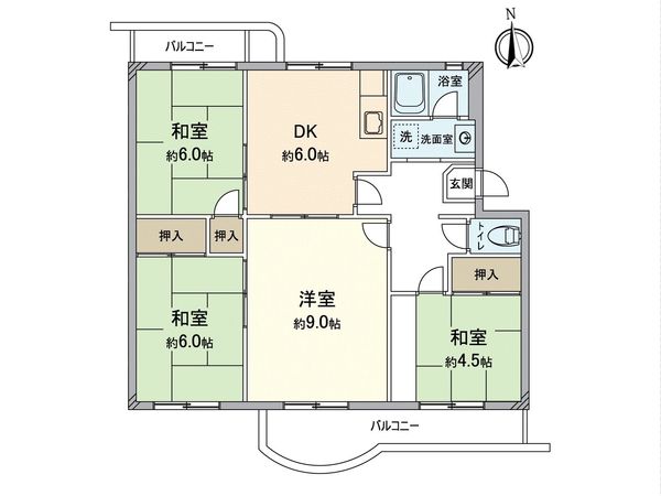 名谷14団地 53号棟 間取図(平面図) 名谷14団地 53号棟 間取図(平面図)