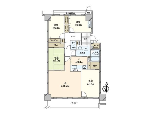 アーブルヴェール西神中央 Ⅱ番館 間取図(平面図)